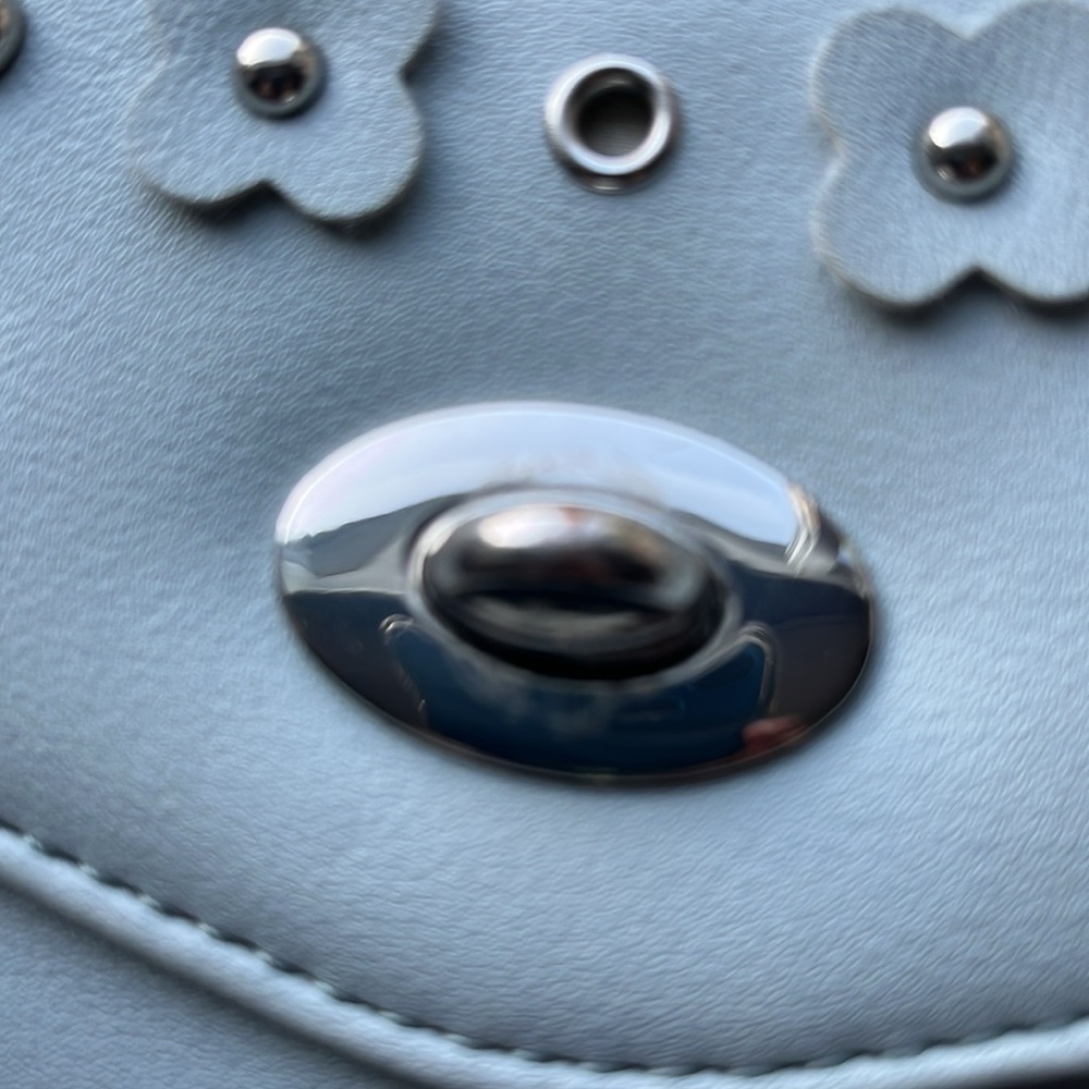 Catherine Malandrino Light Blue Floral Studded Crossbody Bag - Picture 6 of 6
